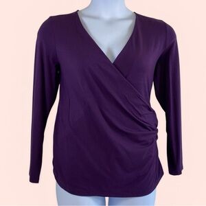 Talbots Women’s 1XP Purple Knit Wrap Top